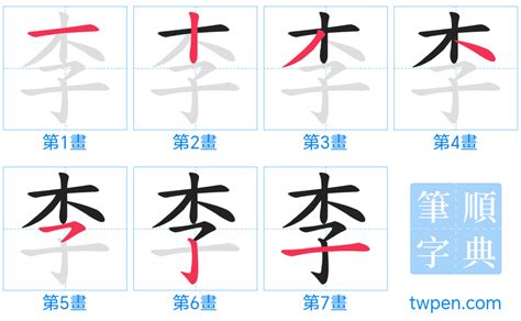 李 筆畫|筆順字典